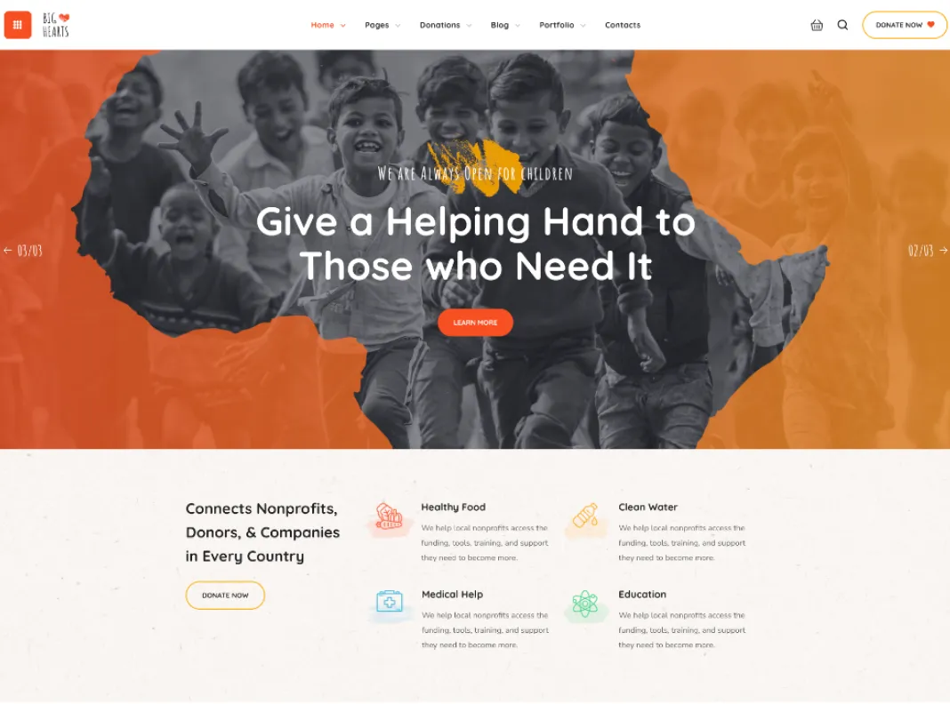 Ready-made WordPress template demo example