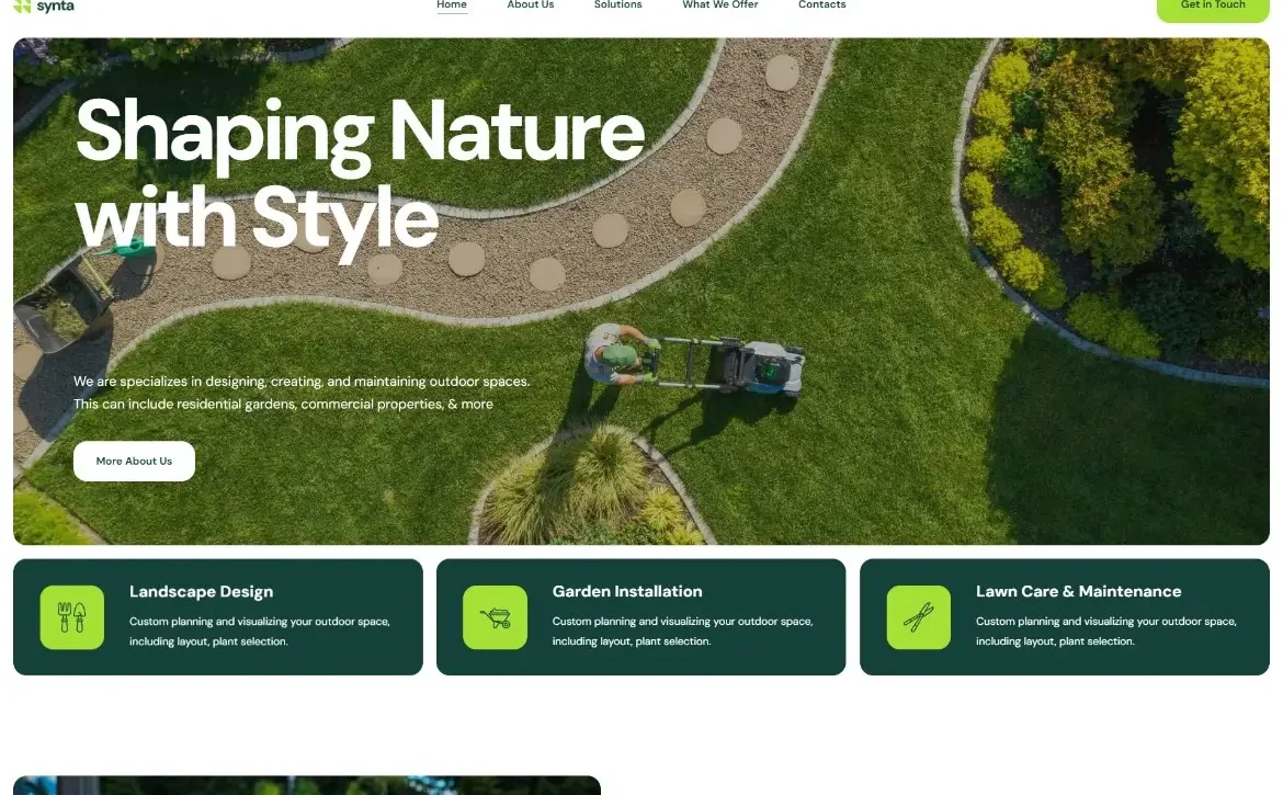 Synta – Landscaping nature design WordPress Theme