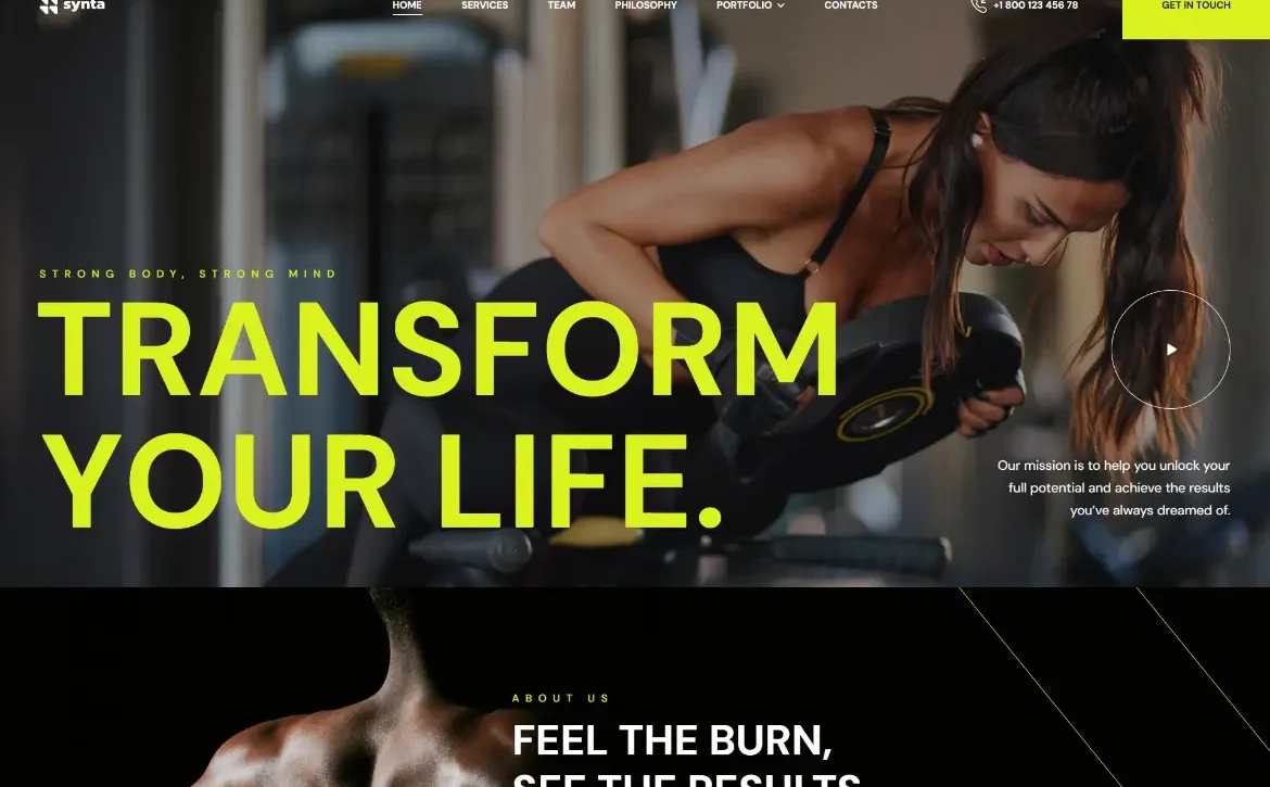 Synta – Fitness gym transformation WordPress Theme