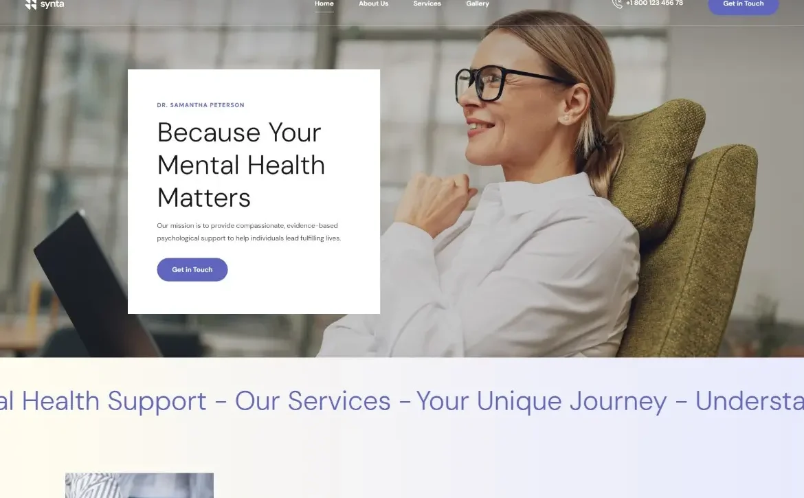 Synta – Mental health support WordPress Theme