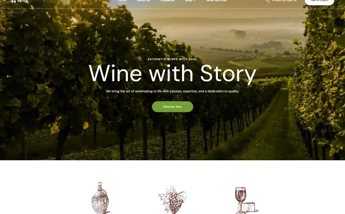 Synta – Wine with story WordPress Theme