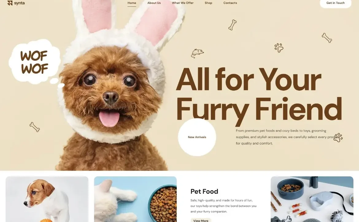 Synta – Pet store WordPress Theme