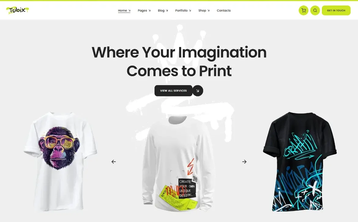 Tubix – Custom apparel printing WordPress Theme