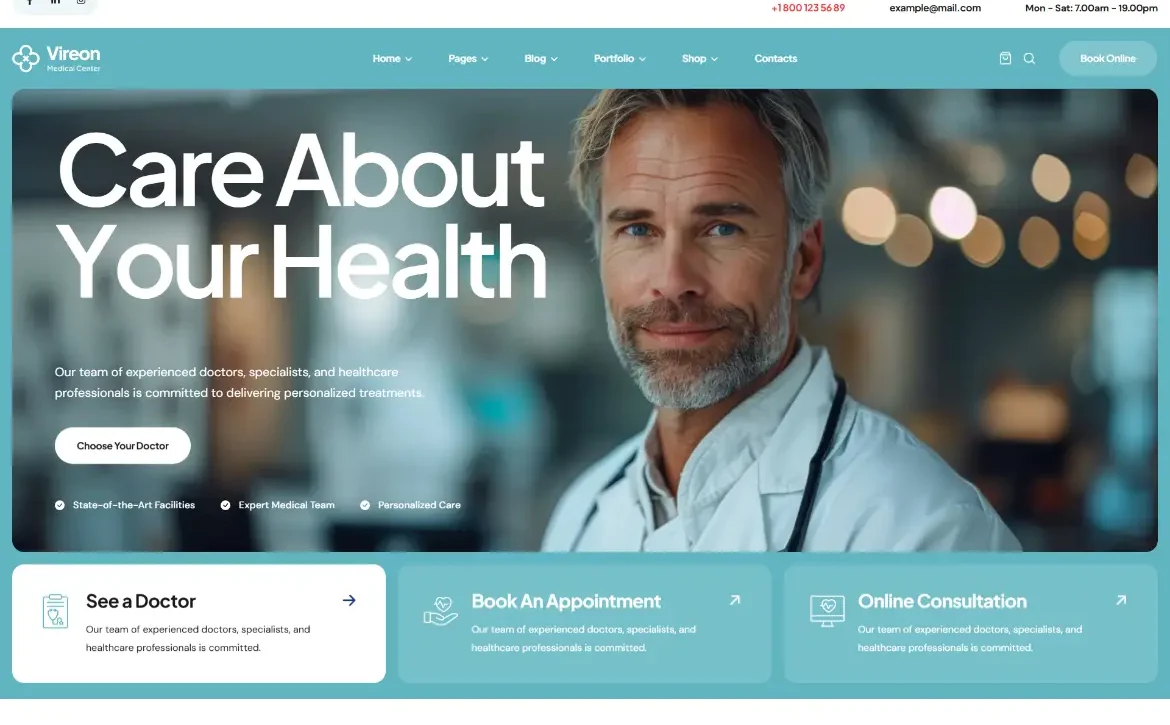 Vireon – Healthcare clinic WordPress Theme