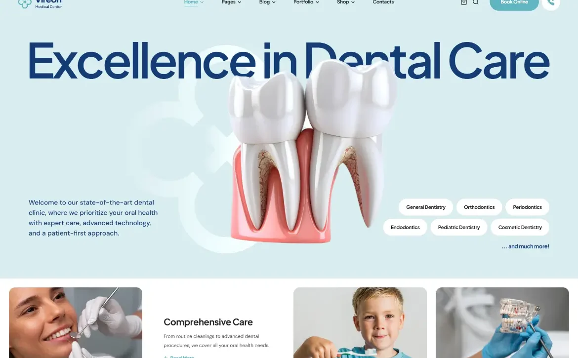 Vireon – Dental care WordPress Theme