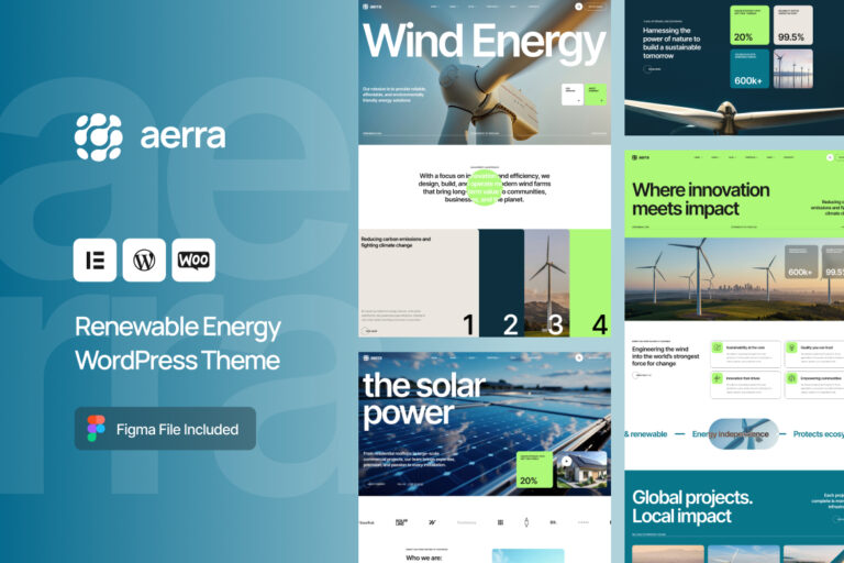 Aerra – Renewable & Green Energy WordPress Theme