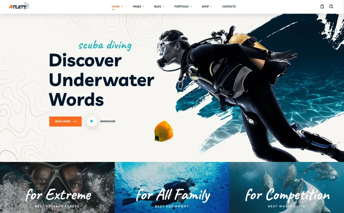 Atlets – Scuba diving WordPress Theme