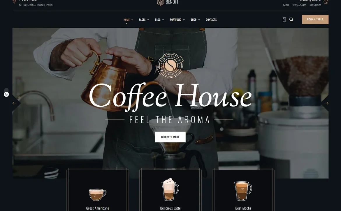 Benoit – Coffee house WordPress Theme