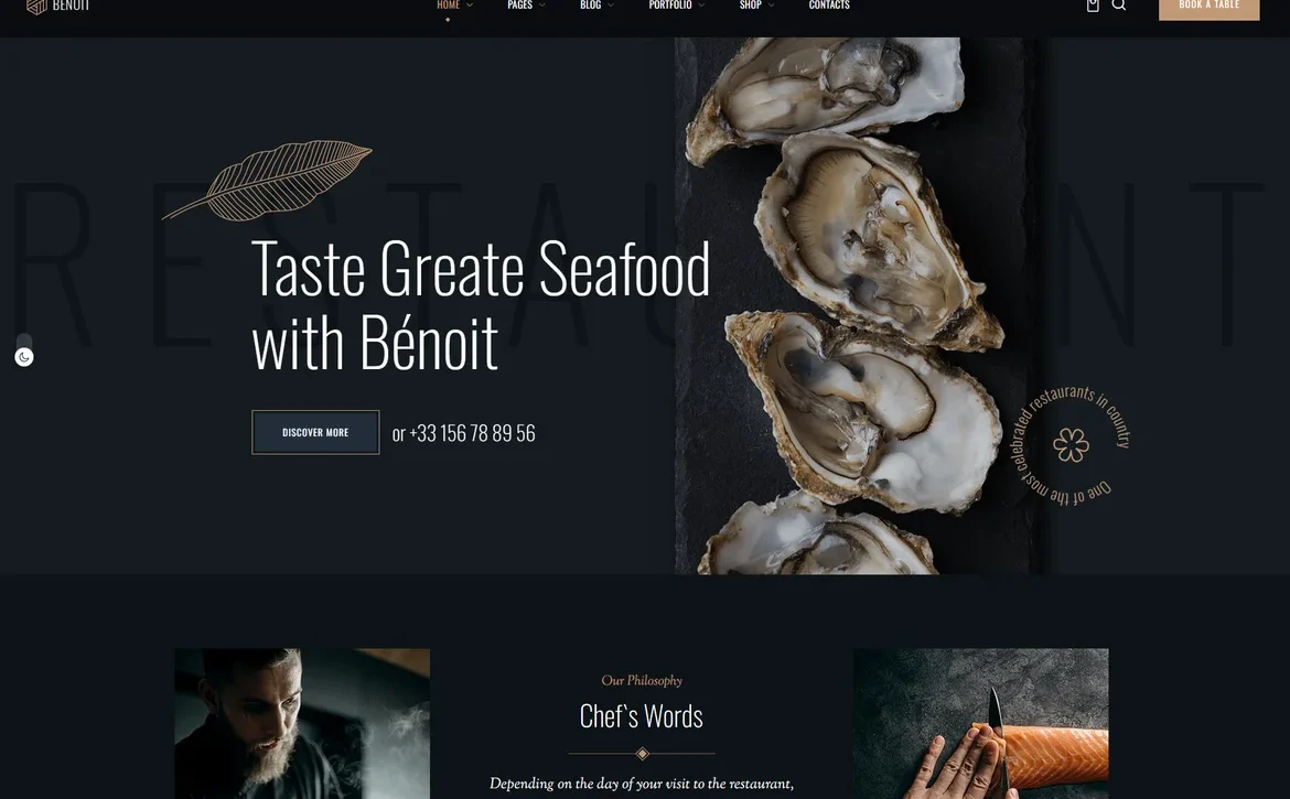 Benoit – Seafood restaurant WordPress Theme