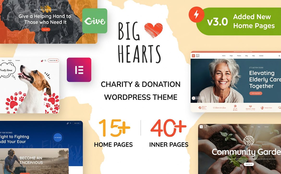 BigHearts Charity & Donation WordPress Theme