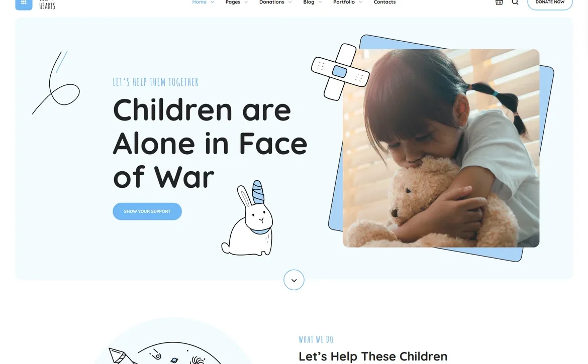BigHearts – War-affected children charity WordPress Theme