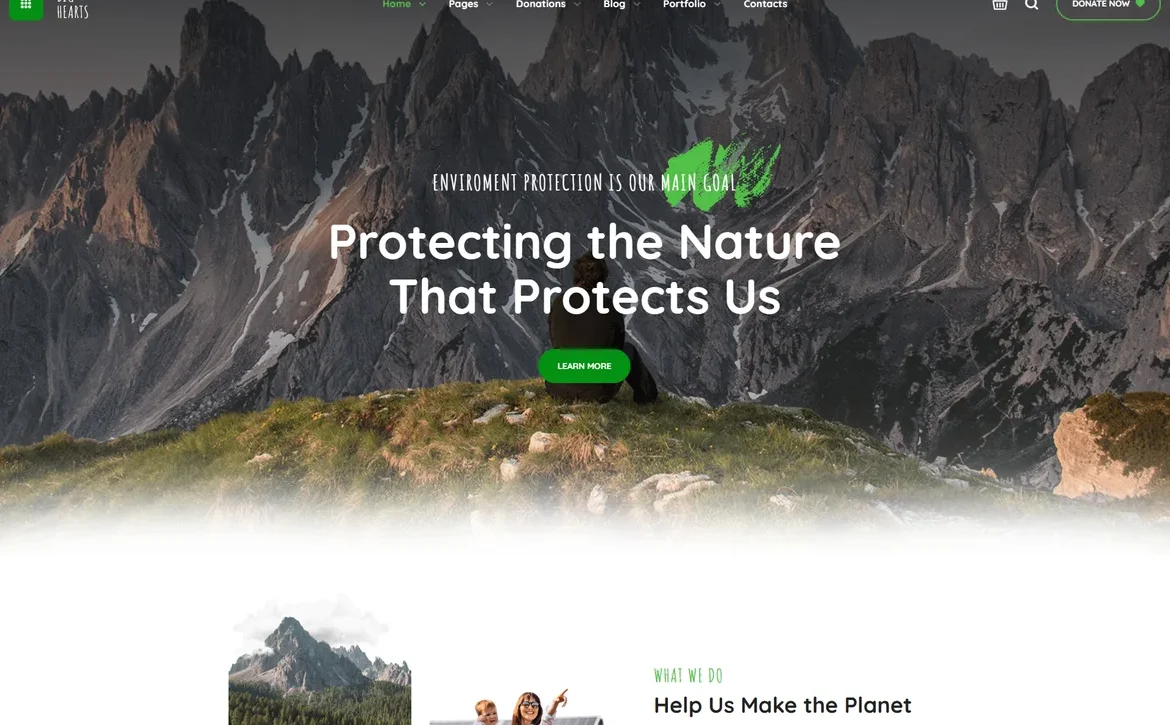BigHearts – Environmental protection charity WordPress Theme