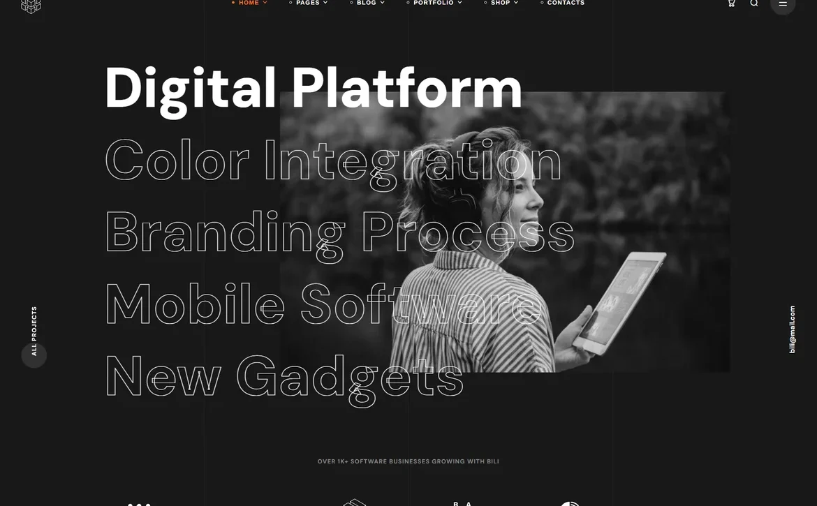 Bili – Digital platform branding WordPress Theme