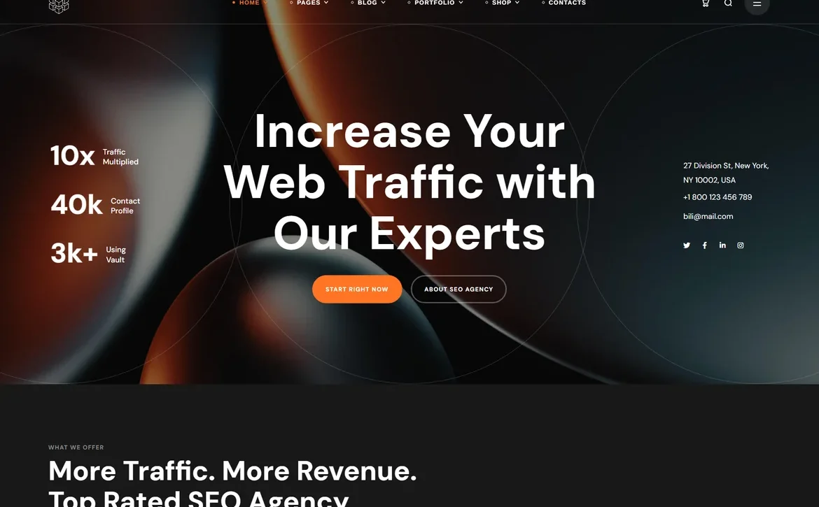 Bili – Web traffic growth marketing WordPress Theme
