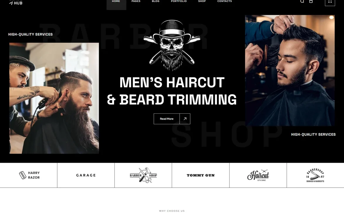BladeHub – Men's haircut and beard trimming WordPress Theme