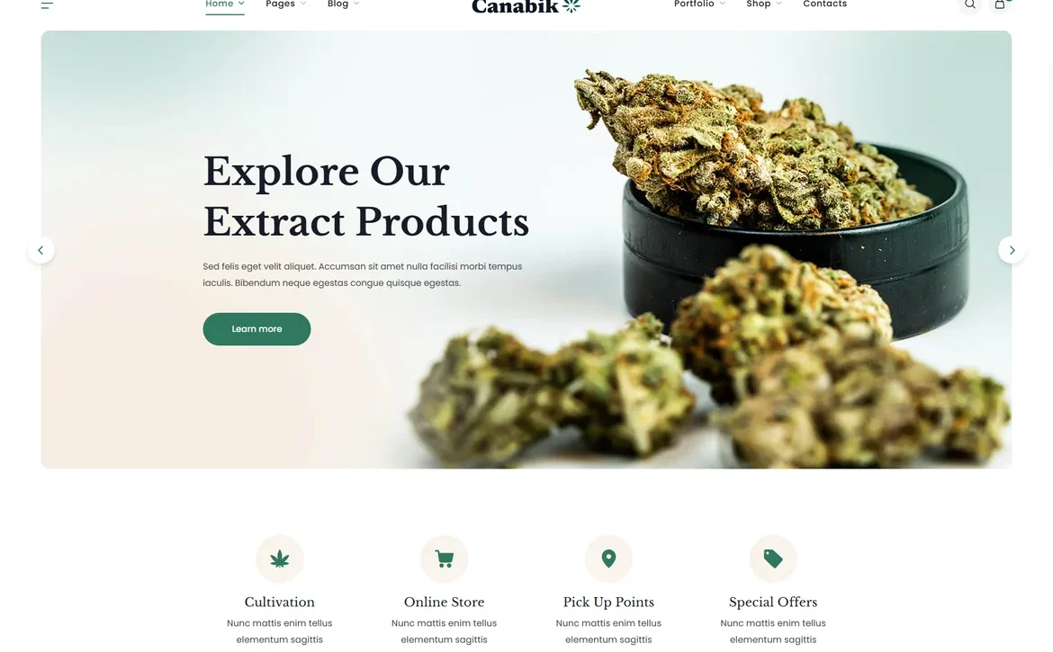 Canabik – Cannabis extract products WordPress Theme