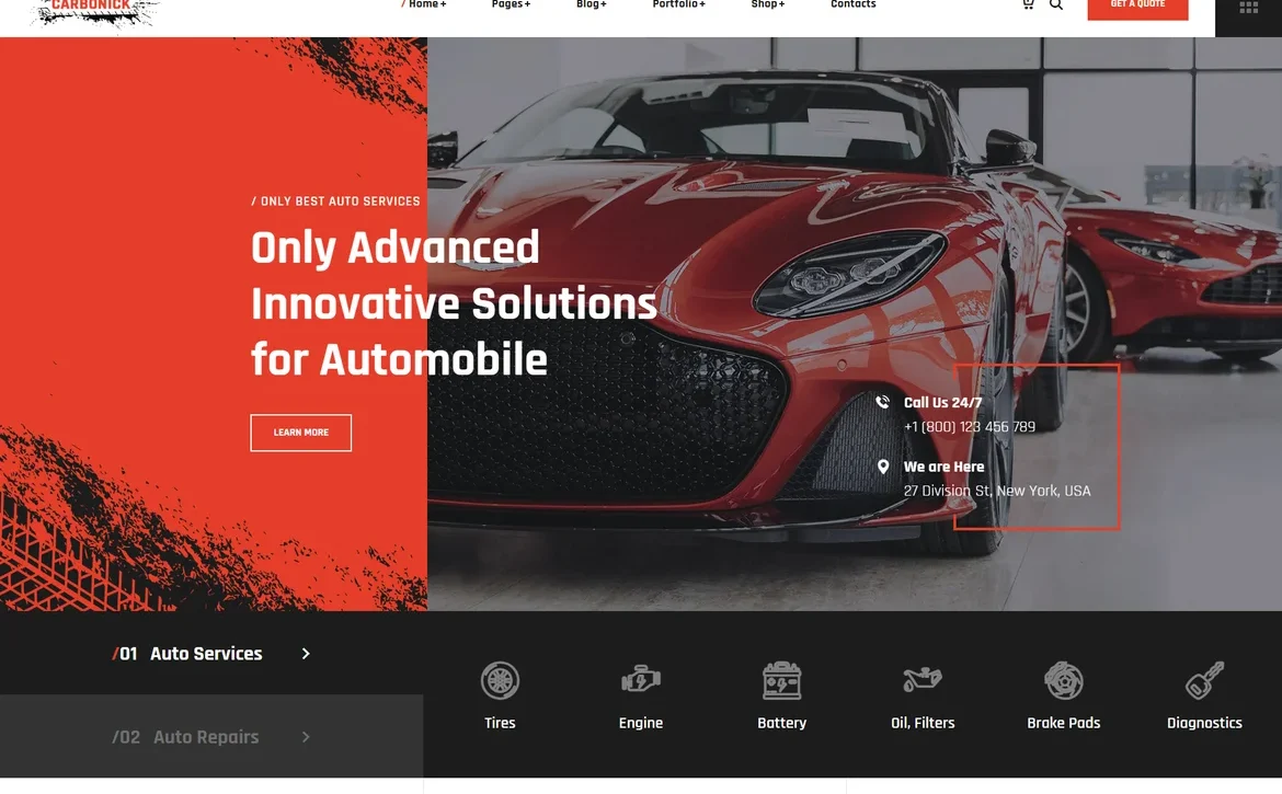 Carbonick – Auto services WordPress Theme