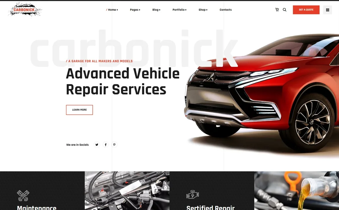 Carbonick – Vehicle repair services WordPress Theme