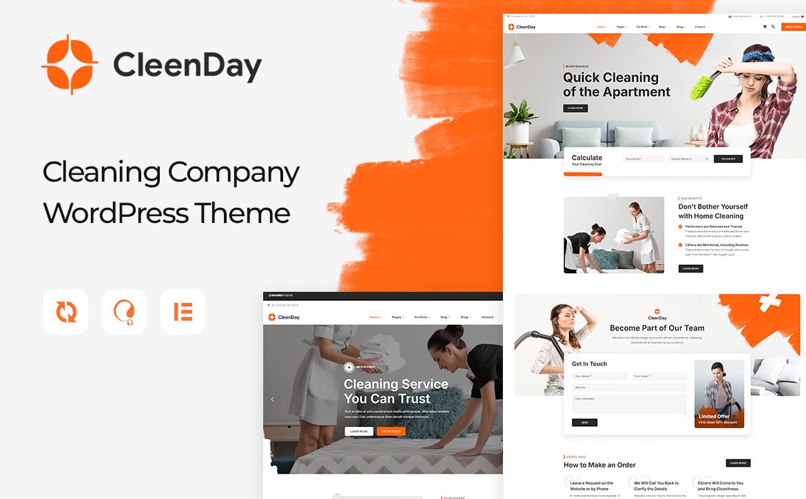 CleenDay Cleaning Company WordPress Theme