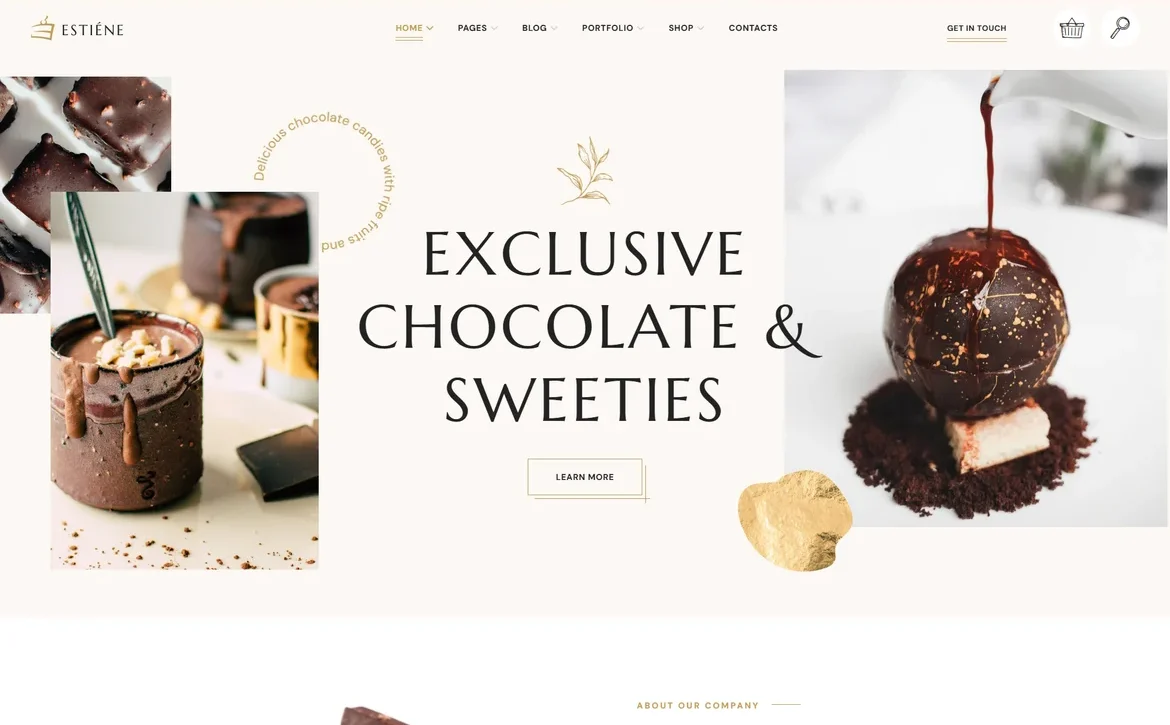 Estiene – Exclusive chocolate and sweets WordPress Theme