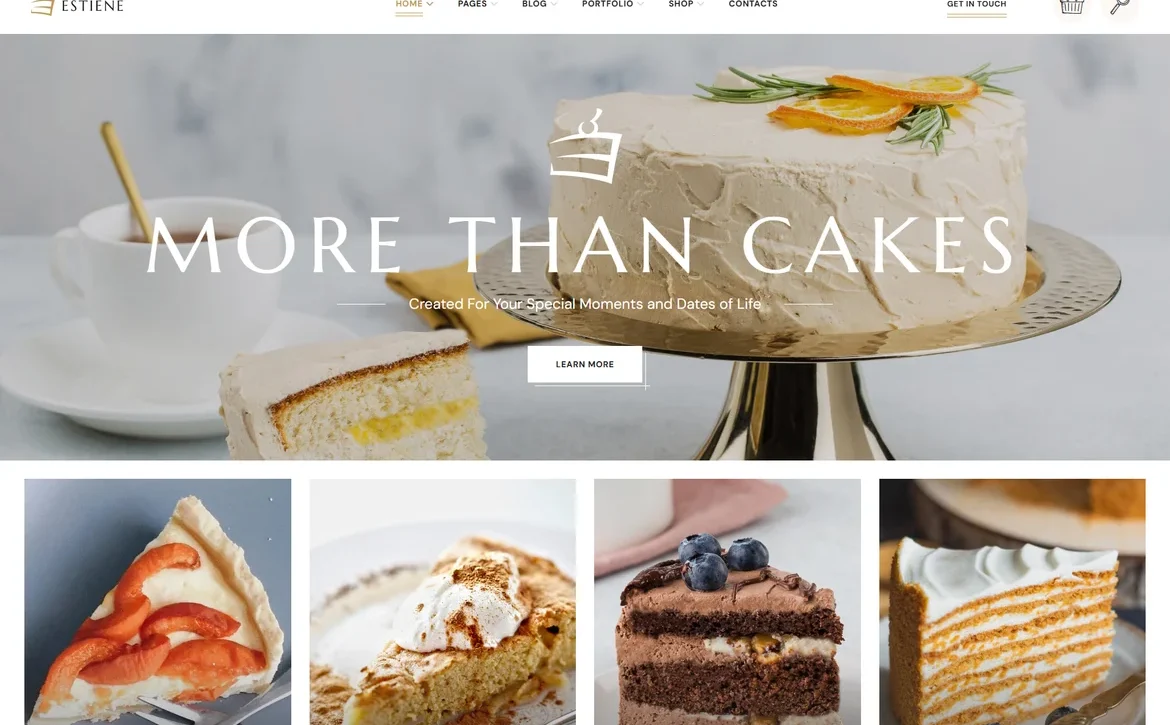 Estiene – Cakes and desserts WordPress Theme