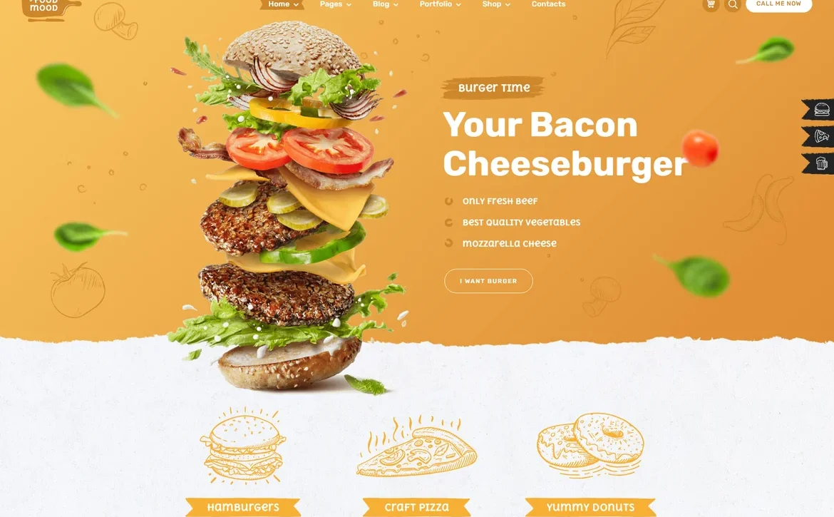FoodMood – Burger restaurant WordPress Theme