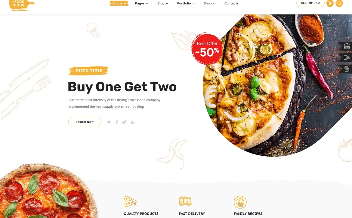 FoodMood – Pizza delivery offer WordPress Theme