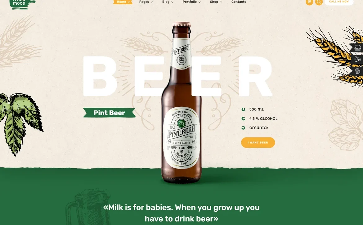 FoodMood – Craft beer WordPress Theme