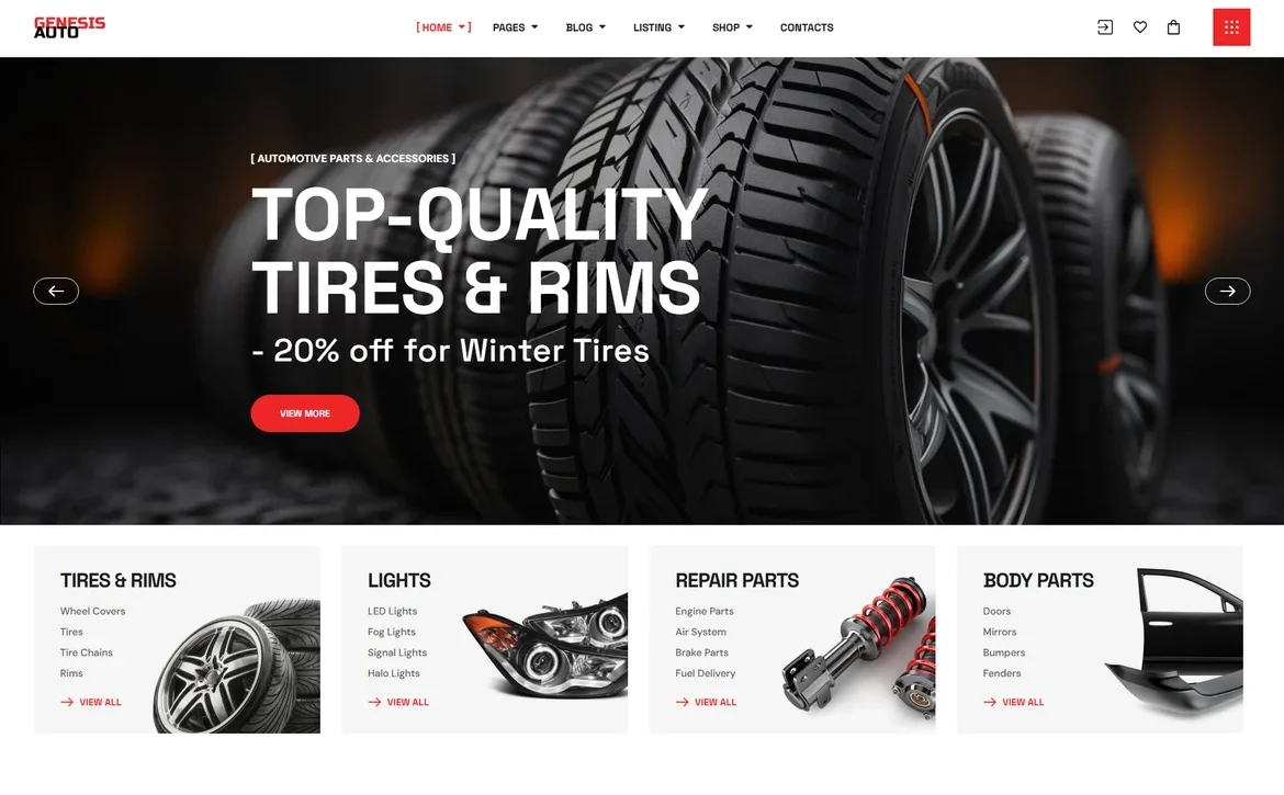 GenesisAuto – Tires and rims shop WordPress Theme