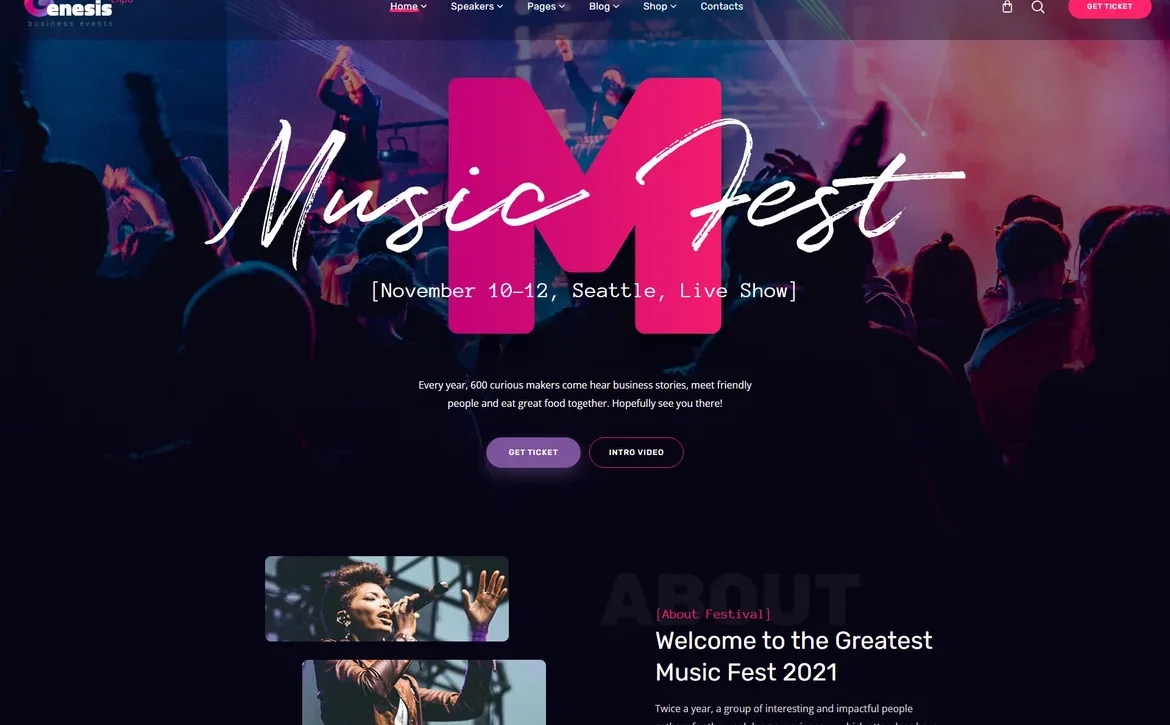 GenesisExpo – Music festival WordPress Theme