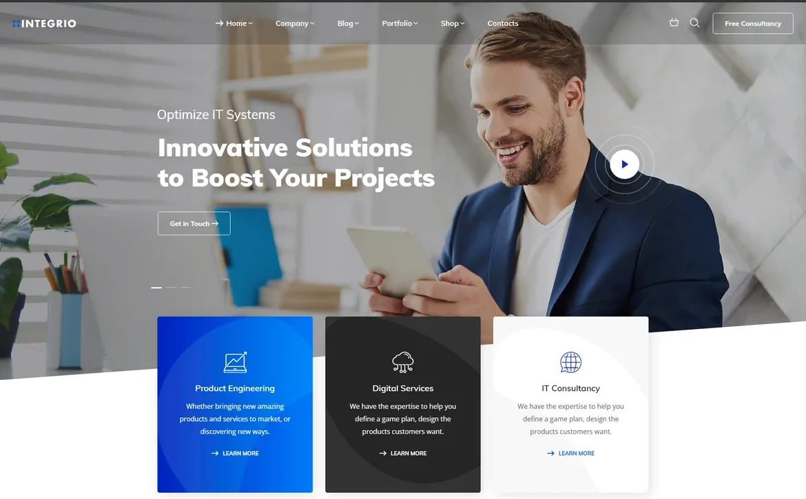 Integrio – IT innovative solutions WordPress Theme