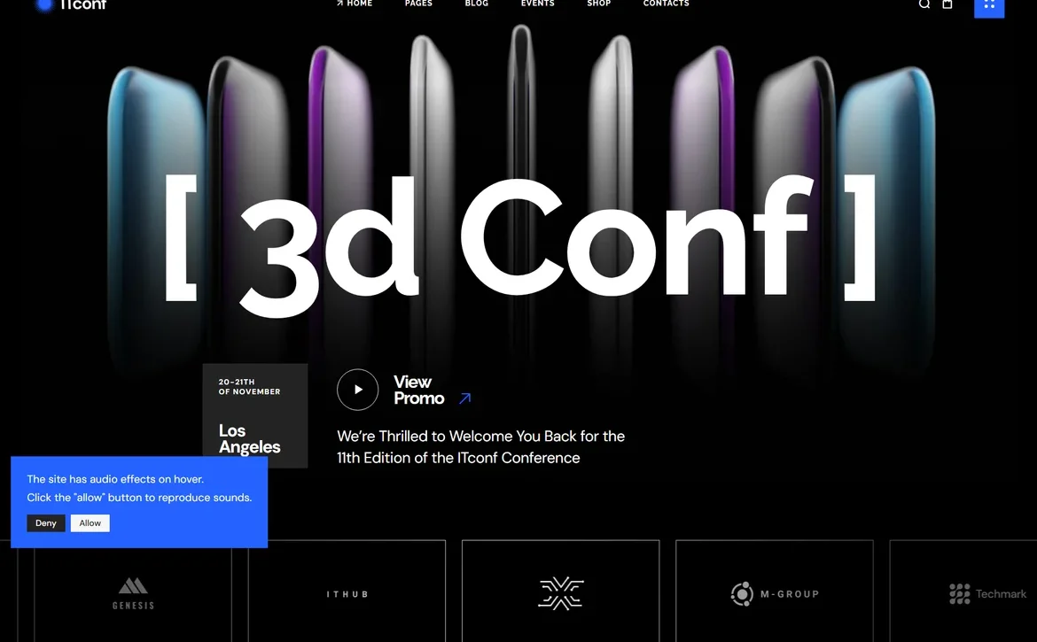 ITConf – 3D conference WordPress Theme