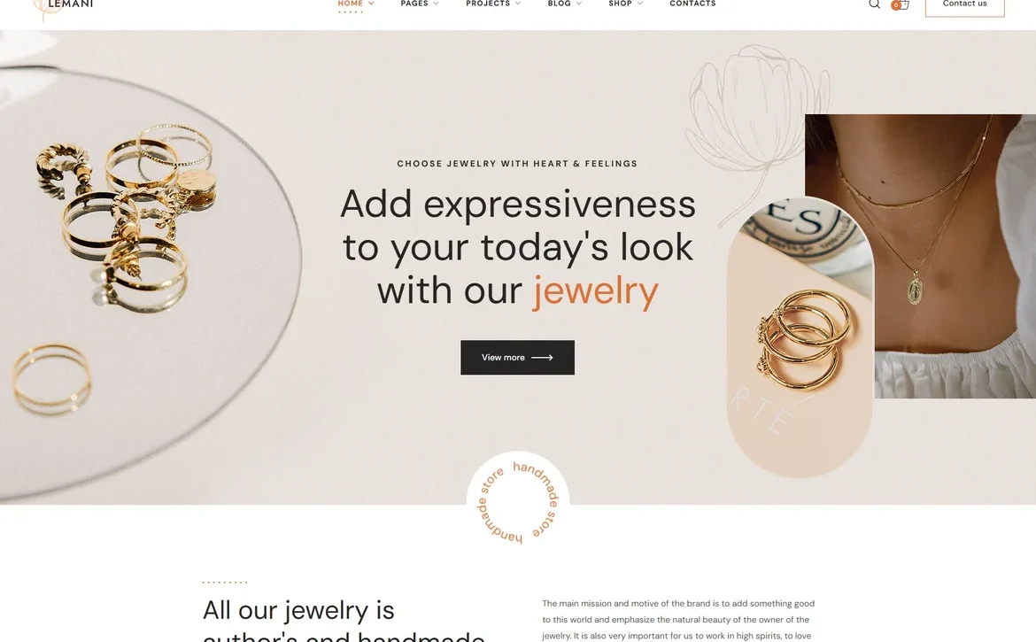 Lemani – Handmade jewelry WordPress Theme