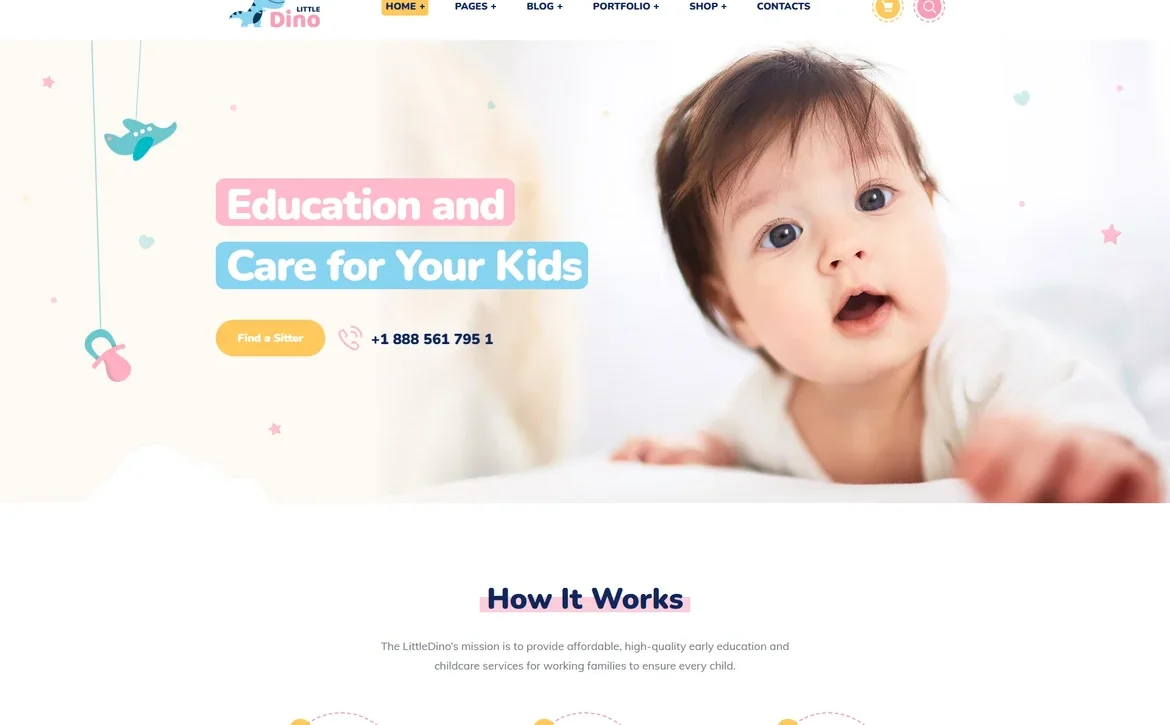 LittleDino – Kids education and care WordPress Theme