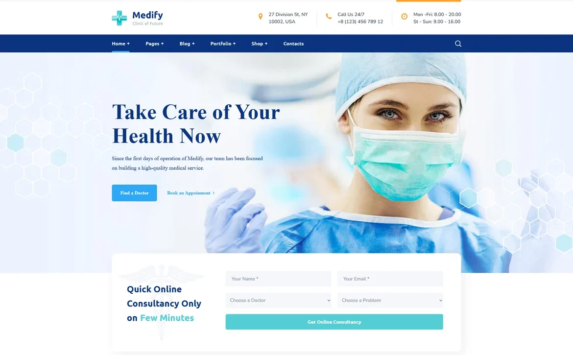 Medify – Online medical consultation WordPress Theme