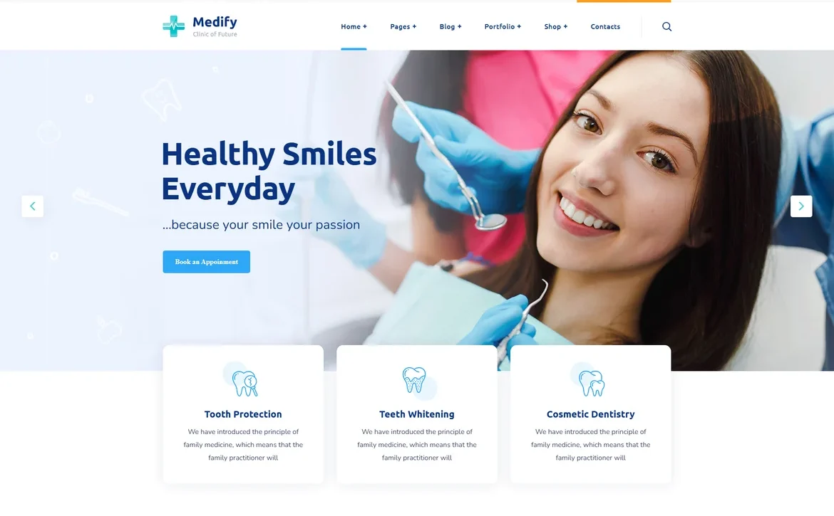 Medify – Dental clinic WordPress Theme