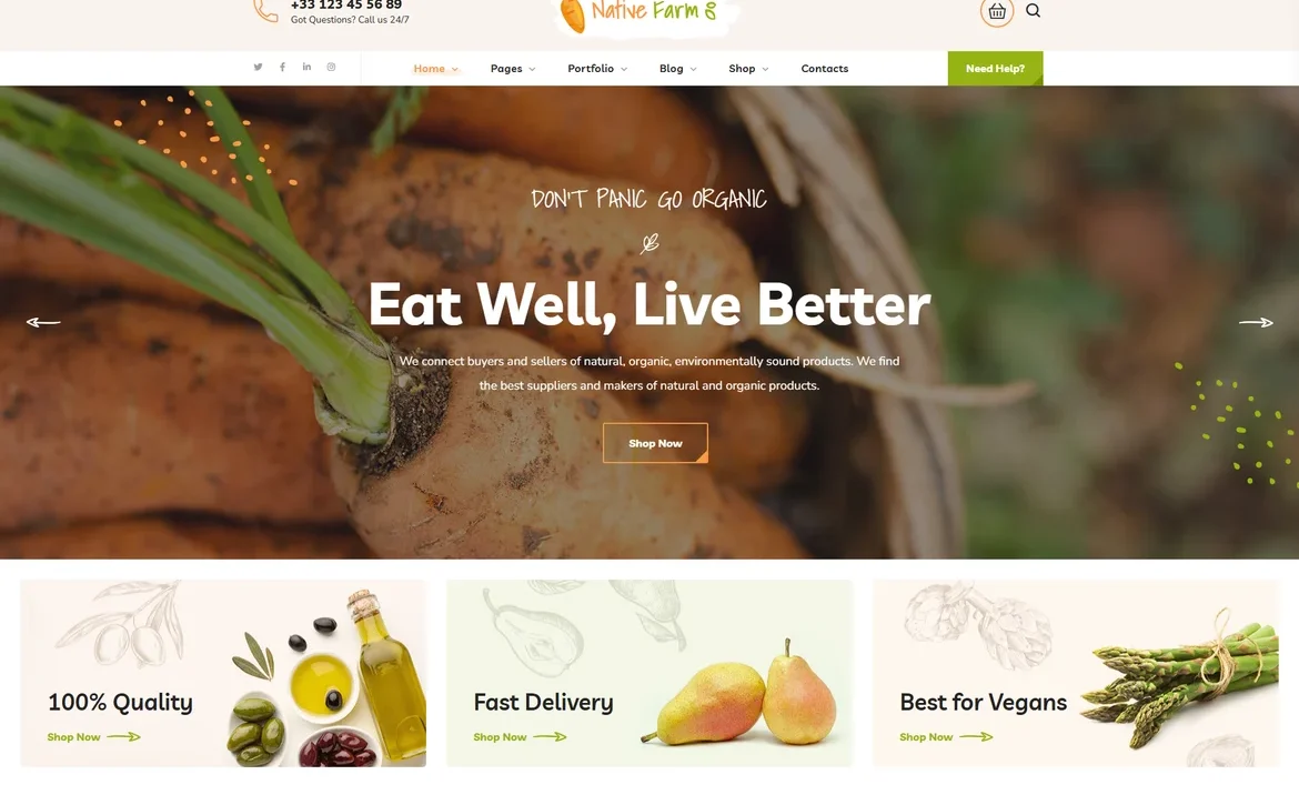 NativeFarm – Healthy organic eating WordPress Theme