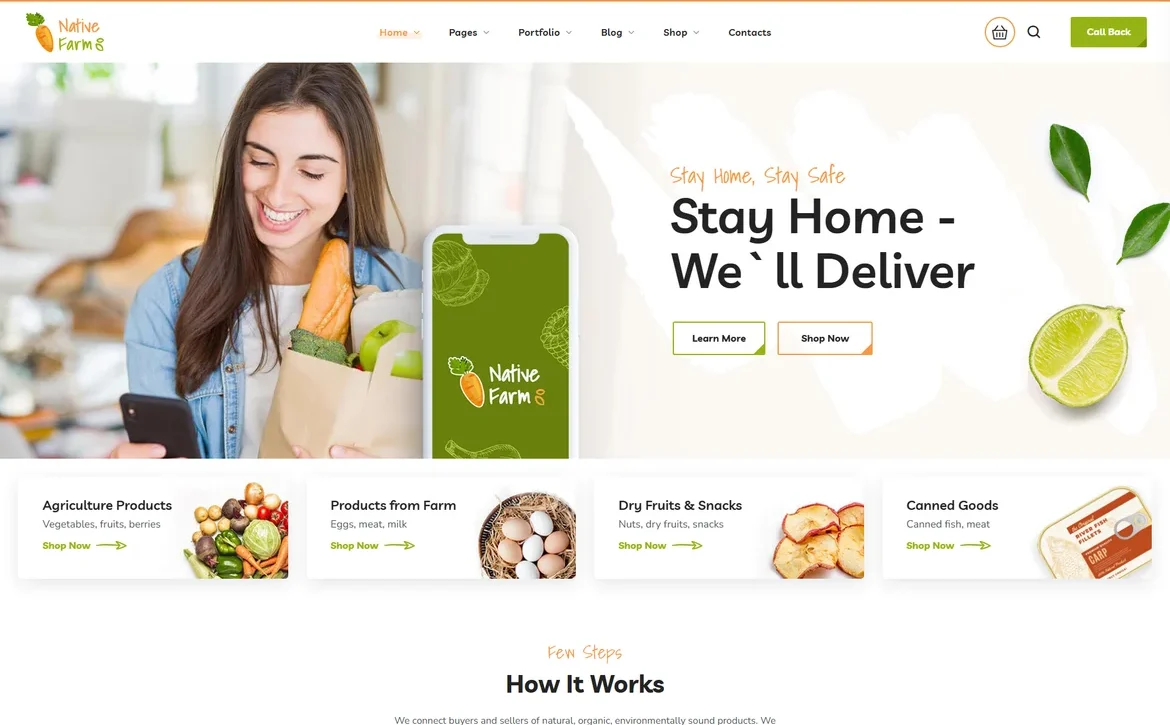 NativeFarm – Grocery delivery WordPress Theme