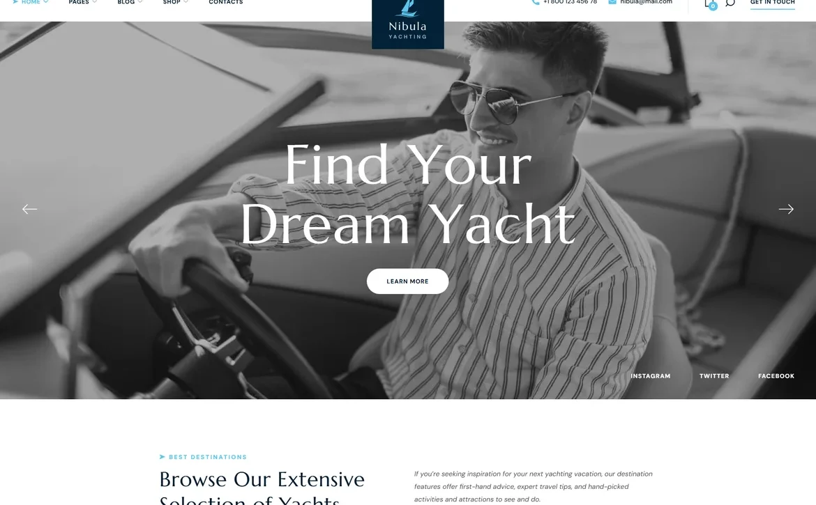 Nibula – Dream yacht search WordPress Theme