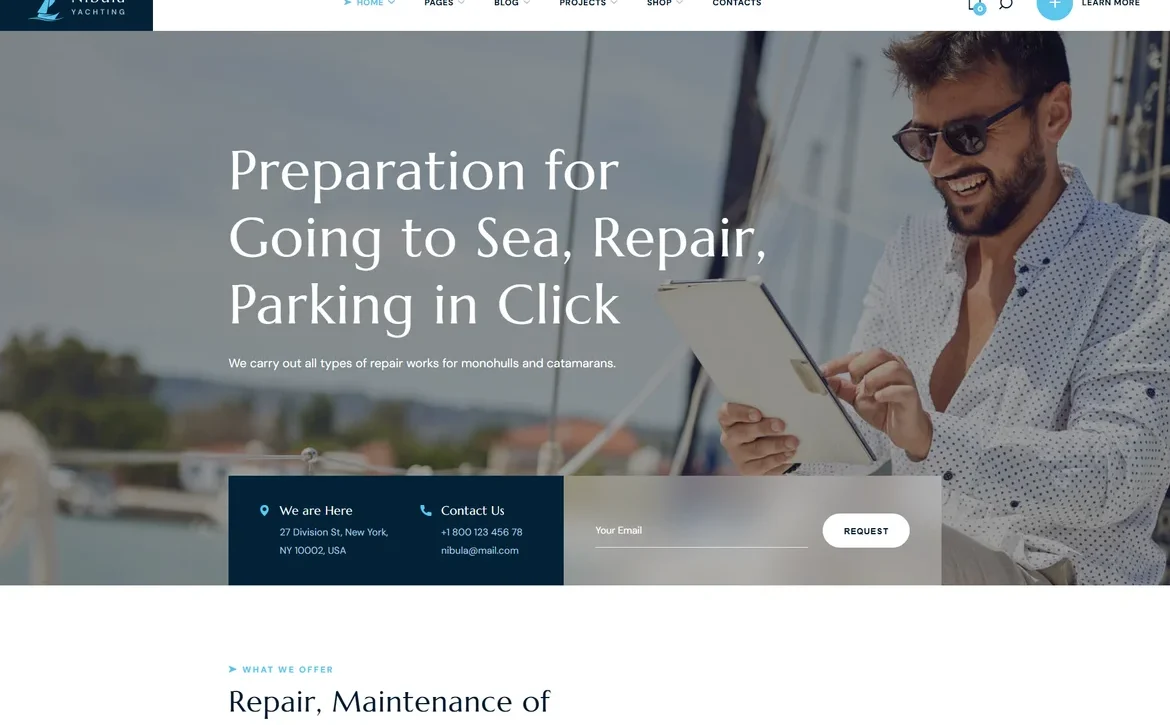 Nibula – Yacht repair and maintenance WordPress Theme