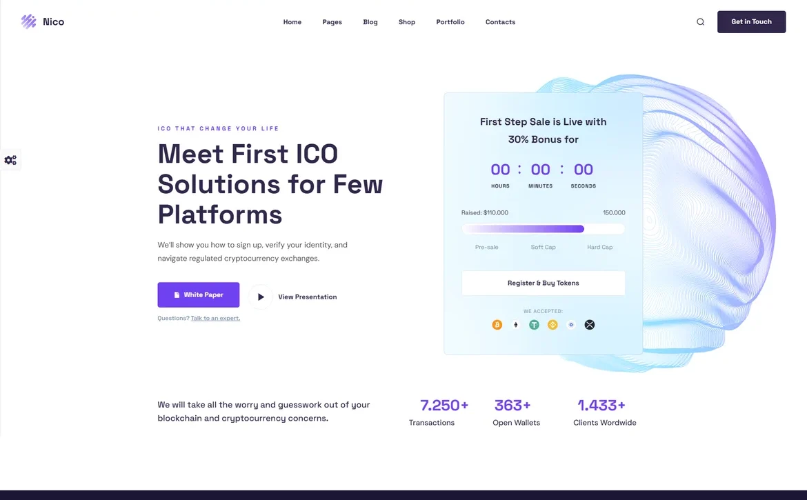 Nico – ICO crypto solutions WordPress Theme