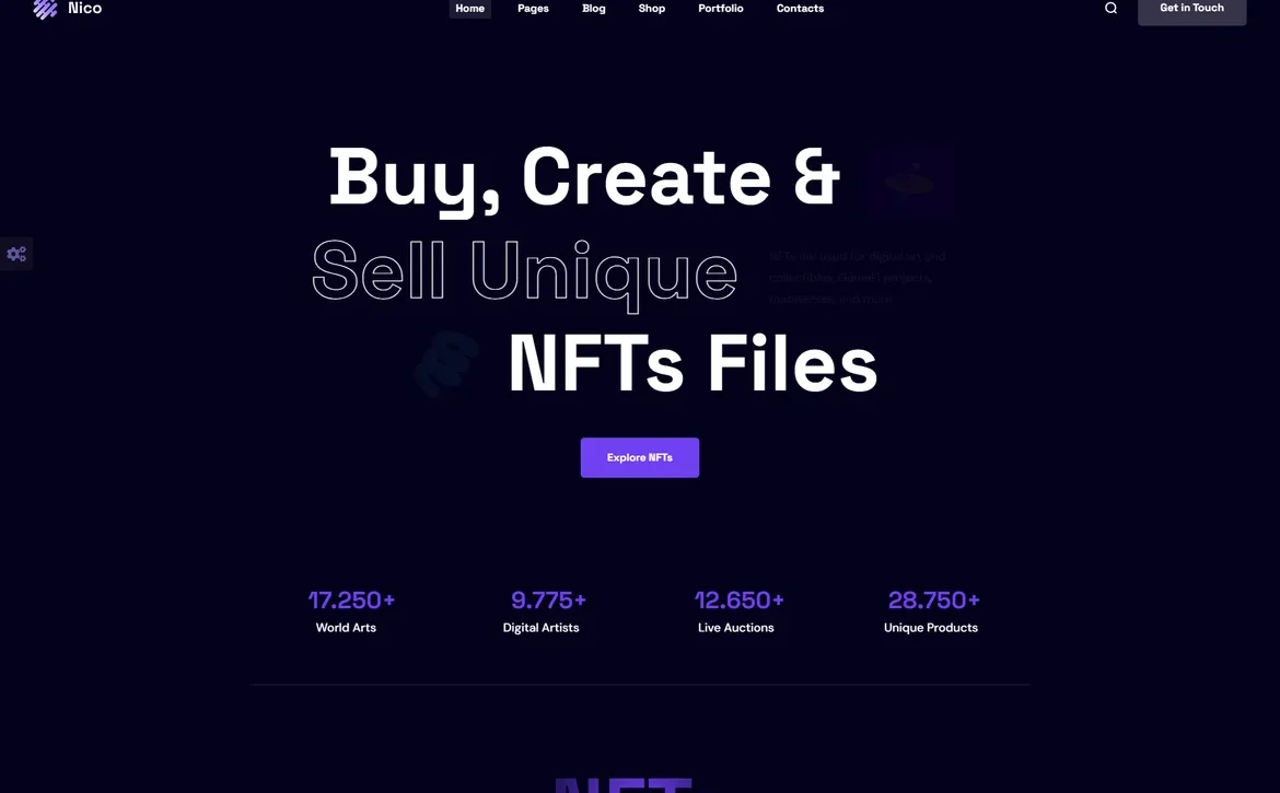 Nico – NFT marketplace WordPress Theme