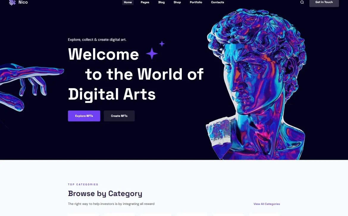 Nico – Digital arts NFT WordPress Theme
