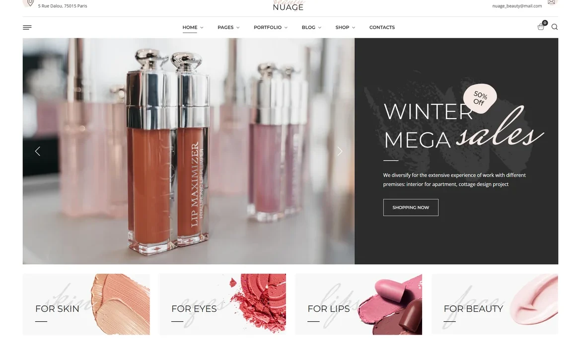 Nuage – Lip products sale WordPress Theme
