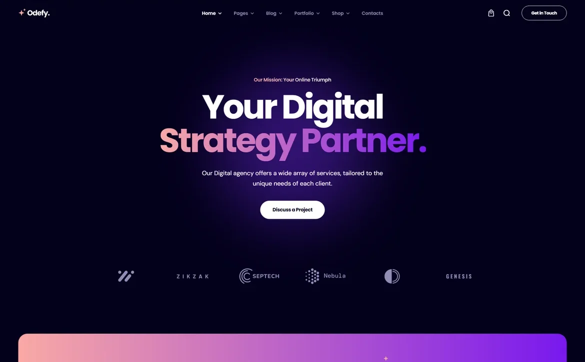 Odefy – Digital strategy partner WordPress Theme