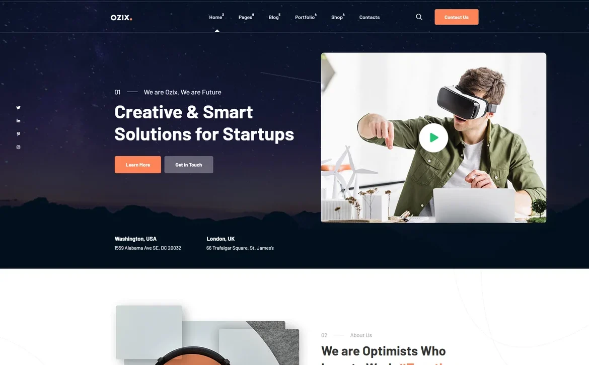 Ozix – Creative startup solutions WordPress Theme