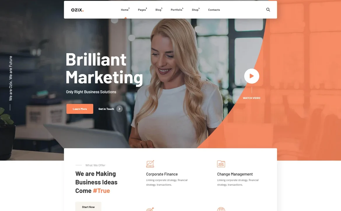 Ozix – Brilliant marketing WordPress Theme