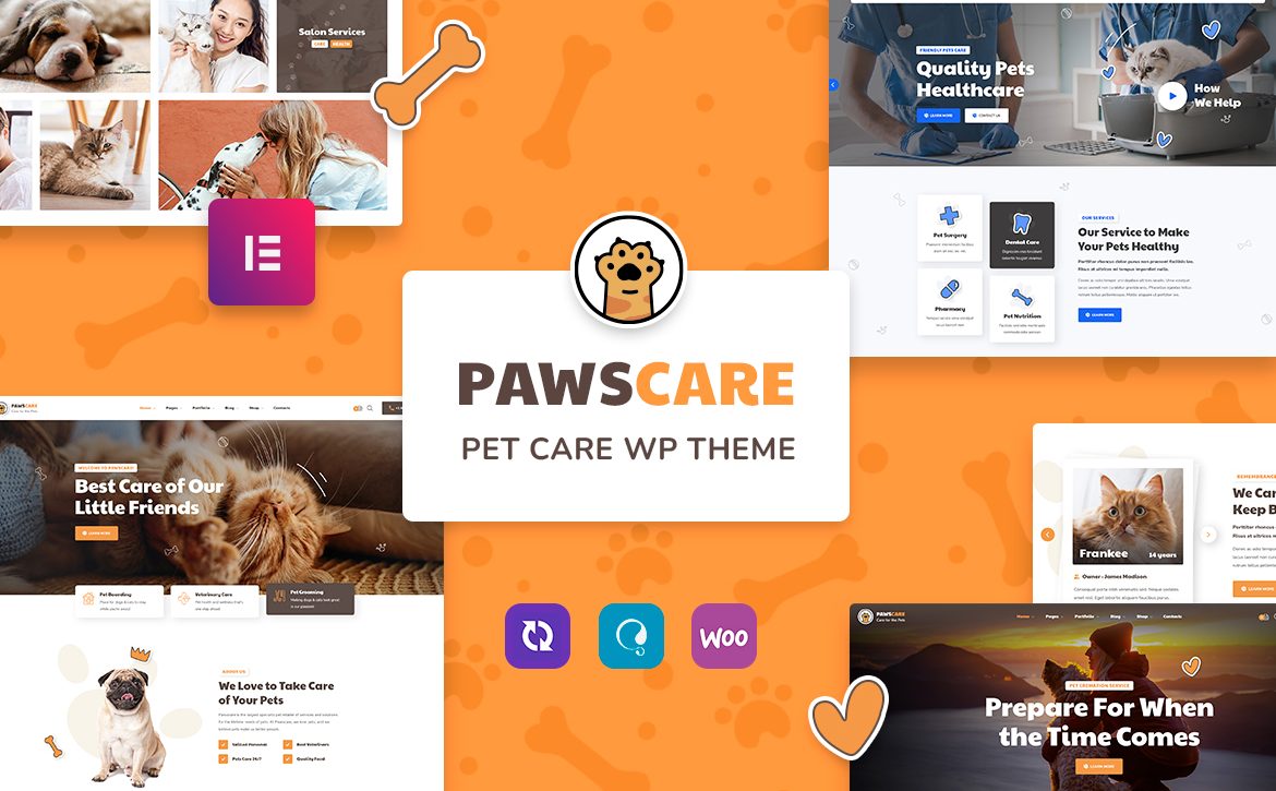 PawsCare Pet Care & Veterinary WordPress Theme