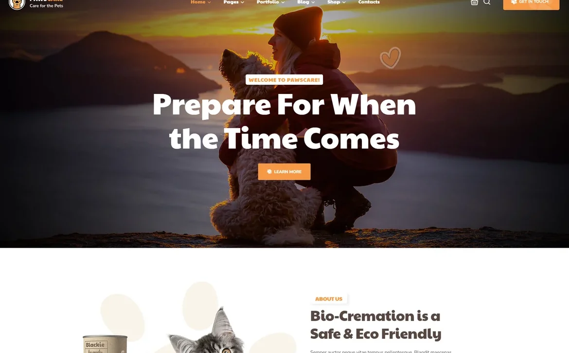 PawsCare – Pet bio-cremation services WordPress Theme