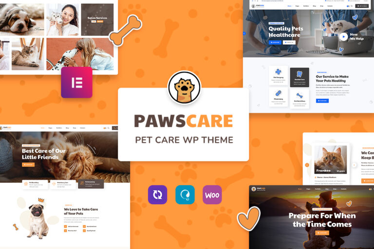 PawsCare – Pet Care & Veterinary WordPress Theme